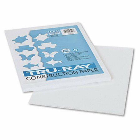 EASY-TO-ORGANIZE Tru-Ray Construction Paper- White - 9 x 12 - 50 Sheets/Pack EA3329343